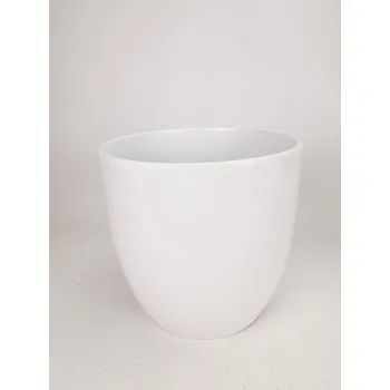 Květináč Keramický květináč Basel lesklý 21 cm bílý, 2. jakost