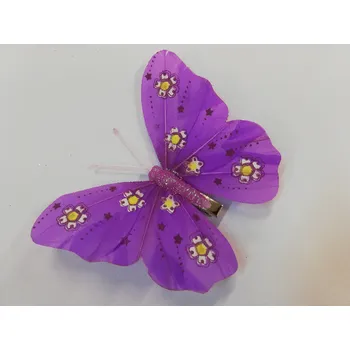 Závěsná dekorace na klip motýl 12cm - fialový