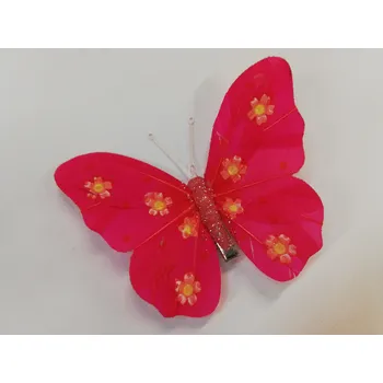 Závěsná dekorace na klip motýl 12cm - fuchsiový