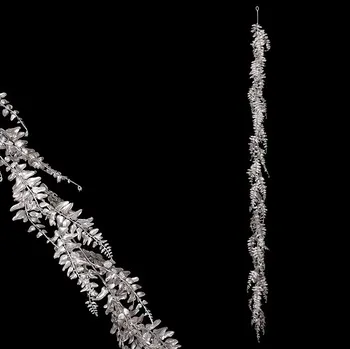 umělá květina Autronic Kapradí - umělá girlanda, barva stříbrná, sada 6 ks