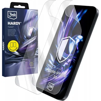 Pouzdro na mobilní telefon 2x Nerozbitné hybridní sklo na displej 3mk Hardy Fusion pro Apple iPhone 16