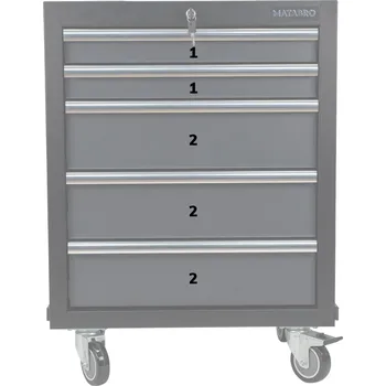 Matabro MB-TGC1305W, Dílenský vozík na nářadí | 5 zásuvek | 650 x 460 x 860 mm