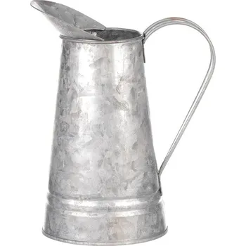 Autronic Váza kovová - tvar konve, zinková, barva stříbrná, sada 3 ks