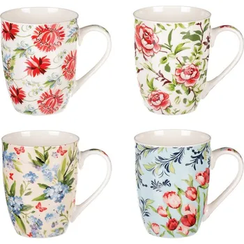 Autronic Hrnek porcelánový, mix 4 druhů, cena za 1ks, obsah 350ml., sada 12 ks