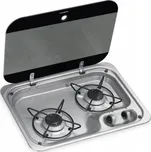 Dvouplotýnkový plynový vařič Dometic se skleněným víkem 460x335x80 mm, 5 kg