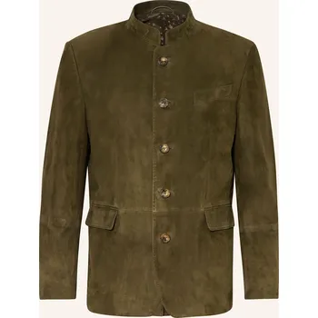 Pánská vesta Habsburg Pánská Kožená Kazajka Vincent, olivová, 46