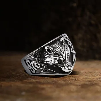 Prsten OCELOVÝ PRSTEN VLK Norse Fenrir Velikost: 10