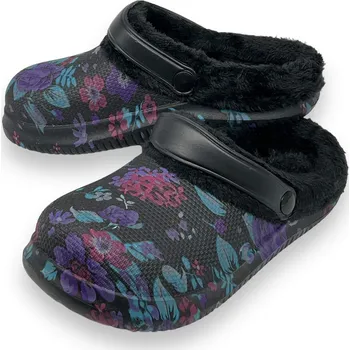 Dámské pantofle Fashion Dámské černé zateplené gumové nazouváky 03 Barva: Černá, Velikost: 37