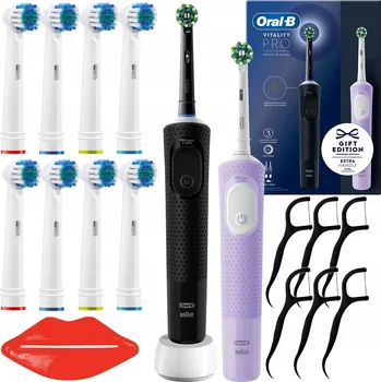 Elektrický zubní kartáček Elektrický Zubní Kartáček Oral-B Vitality Pro D103 Duo černý a fialový