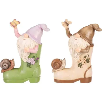 Vánoční dekorace Skřítek v holínce - polyresin, mix 2 druhů, cena za 1 ks