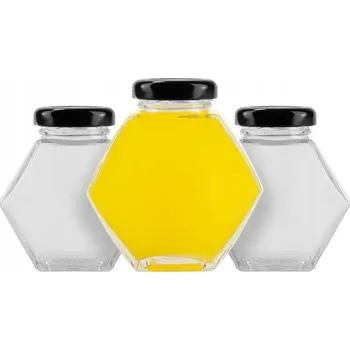 Sklenice 12X ŠESTIHRANNÁ OZDOBNÁ ZAVAŘOVACÍ SKLENICE 100ML NA DŽEM, KOŘENÍ