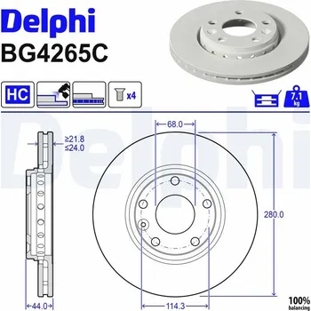Brzdový kotouč Brzdový kotouč DELPHI BG4265C