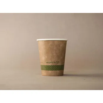 Jednorázové nádobí Bio papírový kelímek na horký nápoj hnědý 150-180 ml (6 oz)