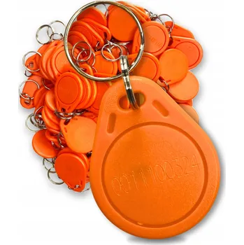 Sada bezkontaktních klíčenek Přívěsek Na Klíče RFID 125kHz Unique MIA EMB1 Oranžová 100 kusů