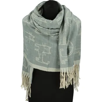 Šála Trendy dámská šála Sandy Cat, světle šedá