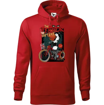 Pánská mikina DOBRÝ TRIKO Pánská mikina s potiskem Terror sisters Velikost pánské mikiny: M, Barva: Červená