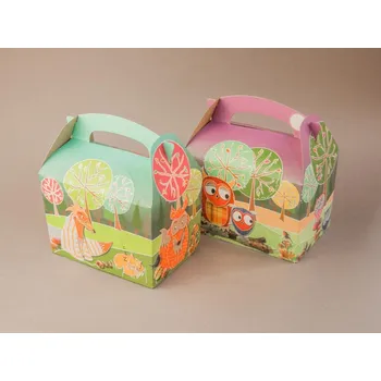 Jednorázové nádobí Bio papírová krabice na odnos jídla pro děti