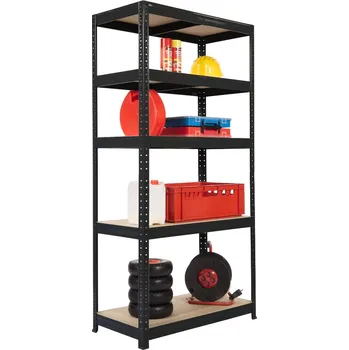 regál Policový regál Trestles RH 1800x900x450, nosnost 1750 kg, 5 polic Barva: černá RH45-5-CERNA