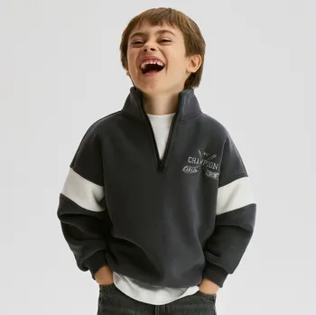 Chlapecká mikina Reserved - Flísová mikina se stojáčkem - tmavě šedá - 954FJ-90X - 954FJ-90X-116