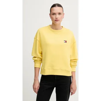 Dámská mikina Bavlněná mikina Tommy Jeans dámská, bílá barva, hladká, DW0DW19408 11X, vel. M