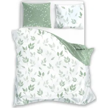 Povlečení Povlečení z mikrovlákna SATYN 012 160x200 cm + 2x 70x80 cm bílo-zelené