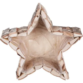 Autronic Obal aranžérský - dřevěný, tvar hvězda, barva přírodní, sada 2 ks