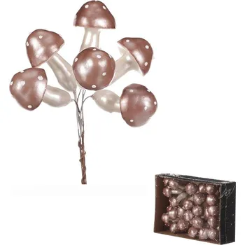 umělá květina Autronic Houby na drátku, barva růžová perleť, cena za balení (36 ks), sada 2 ks