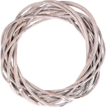 Nákupní košík Autronic Věnec proutěný - pr. 15 cm, šedá barva, sada 10 ks