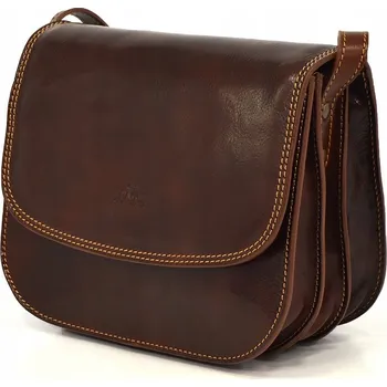 Kabelka Vera Pelle kabelka kožená kabelka přes rameno z pravé kůže hnědá