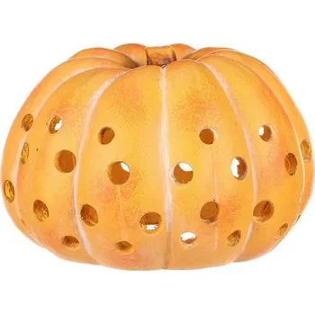 umělá květina Autronic Dýně kulatá s otvory - magnesium, velká, žlutá