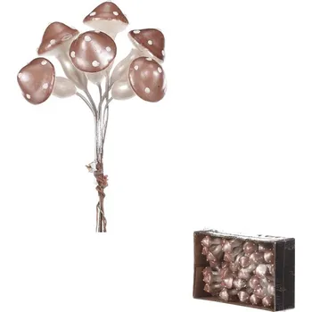 umělá květina Autronic Houby na drátku, barva růžová perleť, cena za balení (48 ks), sada 2 ks