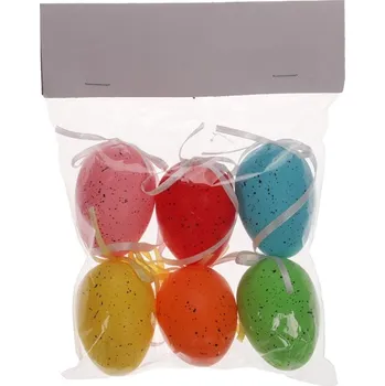 Vánoční dekorace Autronic Vajíčka plastová - mix 6 barev, cena za balení (6 ks), sada 6 ks