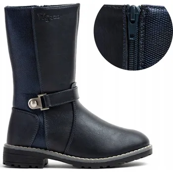 Dámské kozačky Wojtyłko dětské kozačky eko kůže modré velikost 31