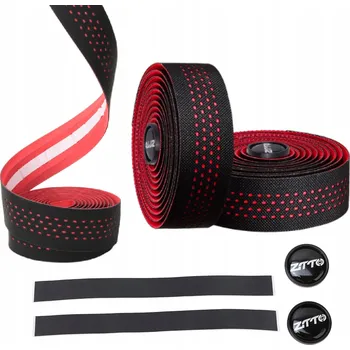 Řídítka Omotávka na silniční řídítka kola, černá s červenými očky