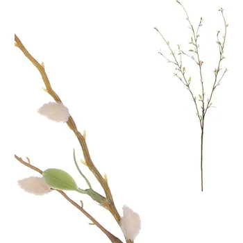 umělá květina Autronic Kočičky s lístky - umělá větev, barva přírodní, sada 12 ks