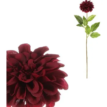 umělá květina Autronic Jiřina - umělá řezaná květina, tmavě červená, sada 6 ks