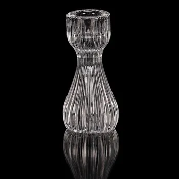 Svícen Autronic Svícen skleněný - 10,5 cm, na kónickou svíčku, čirý, sada 6 ks