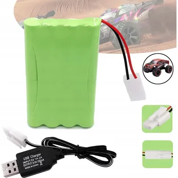Akumulátor NI-MH 2400 mAh 9.6V baterie pro RC hračky, auta + USB nabíječka
