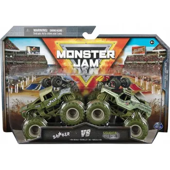 autíčko MONSTER JAM 2 AUTA MONSTER TRUCK 1:64 SHAKER VS SOLDIER FORTUNE