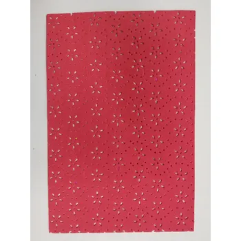 Pěnovka Moosgummi A4 (1ks) - červená s květy