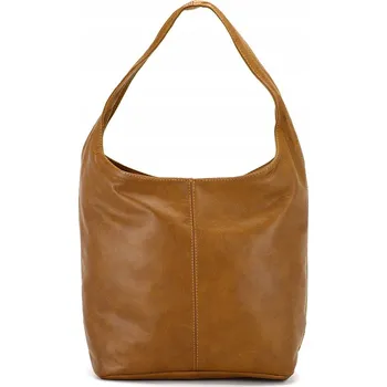 Vera Pelle shopper kabelka z pravé kůže hnědá