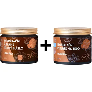 Tělový peeling Pure Harmony Výhodné duo pro hydrataci pokožky - Šlehané tělové máslo Meruňka a Peeling na tělo Meruňka