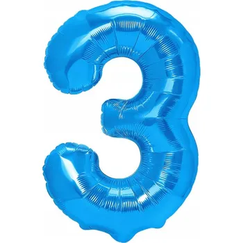 Balónek Fóliový Balónek Číslice "3" Modrá (100 cm)