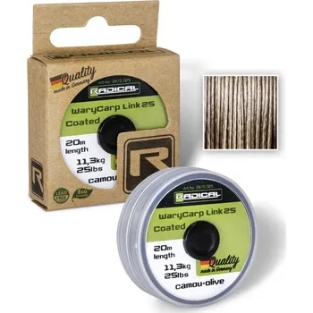 Rybářská šňůra Radical WaryCarp Link Coated 20m 11,3kg-camou-olive