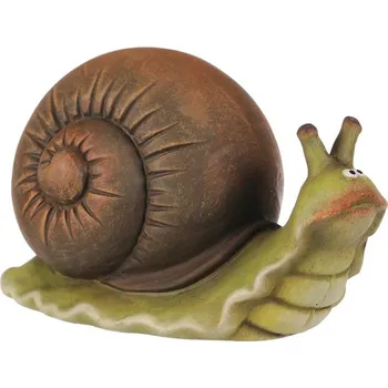 Vánoční dekorace Autronic Šnek - keramická figurka, vel. L, zeleno-hnědý, sada 2 ks