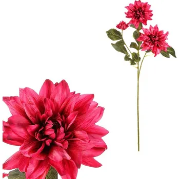 umělá květina Autronic Jiřina - umělá řezaná, 3 květy, barva růžová, sada 4 ks