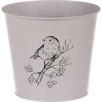 Autronic Obal kovový - motiv ptáčka, barva šedá, sada 3 ks