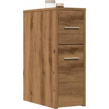 Koupelnový nábytek Úzká koupelnová skříňka na kolečkách, dub artisan