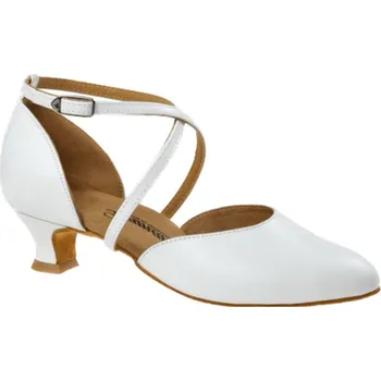 Dámské lodičky Dámské taneční boty na standard Diamant mod.048 bílá kůže Spanish 4,2 cm - 28,5