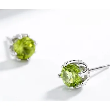 Náušnice Prosperk Náušnice pecky se zeleným krystalem S3301